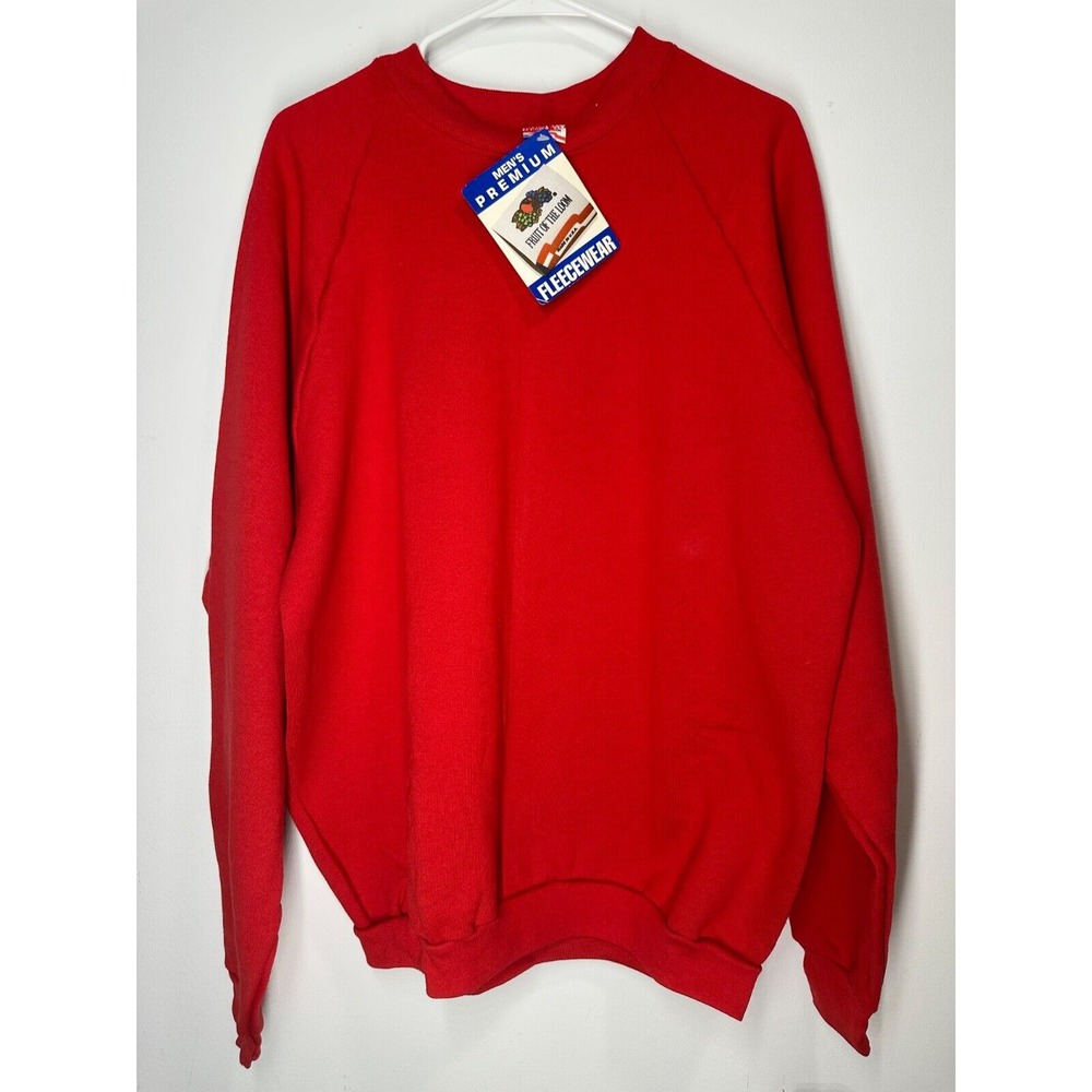 Vintage Fruit Of The Loom Premium Fleecewear Sweatshirt Men's XXL‎ Red Pullover